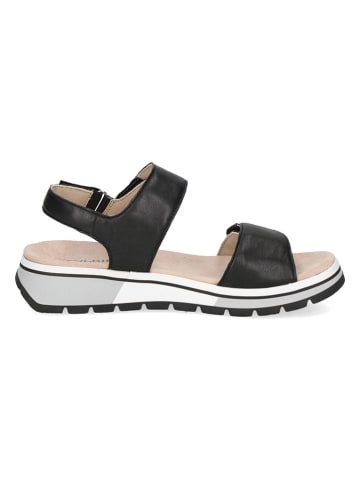 Caprice Leder-Keilsandaletten in Schwarz