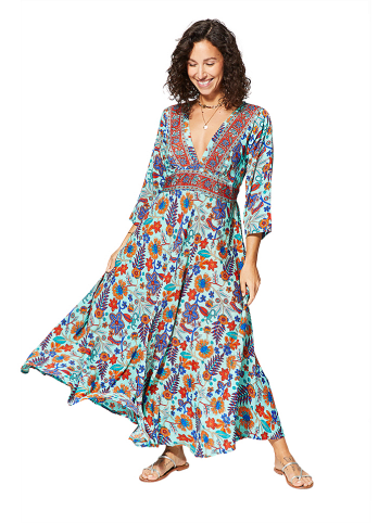 Ipanima Kleid in Hellblau/ Bunt