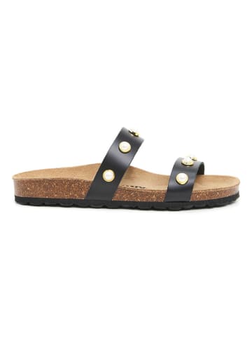 billowy Leren slippers zwart