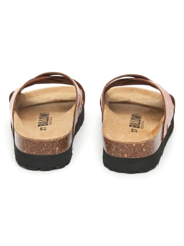 billowy Leren slippers lichtbruin