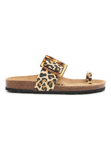 billowy Leren teenslippers beige/lichtbruin