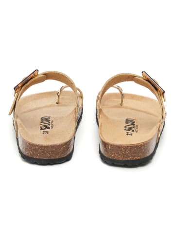 billowy Leren teenslippers beige/lichtbruin