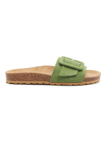 billowy Leren slippers groen