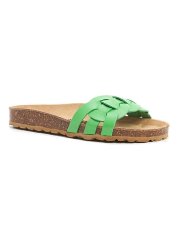 billowy Leren slippers groen