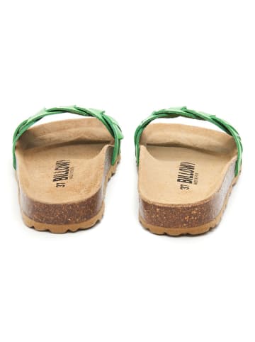 billowy Leren slippers groen