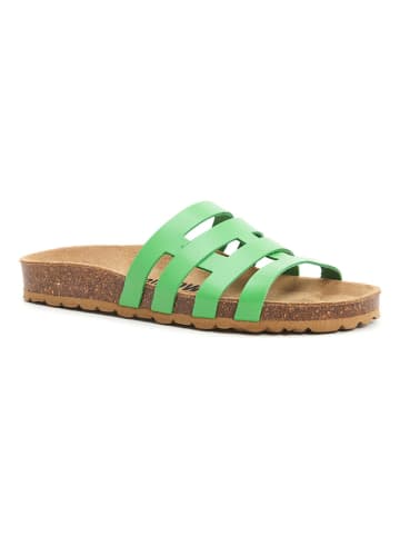 billowy Leren slippers groen