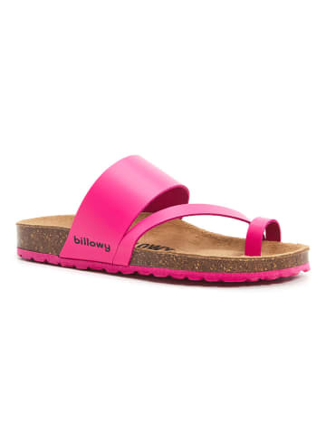 billowy Leren teenslippers roze