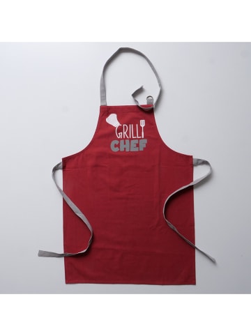Boltze 2er-Set: Schürzen "Grillzeit" in Rot/ Hellgrau - (L)84 x (B)60 cm