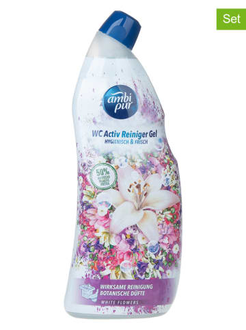 Ambi Pur 8er-Set: WC-Reiniger-Gel "White Flowers",  je 750 ml