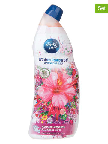 Ambi Pur 8er-Set: WC-Reiniger-Gel "Pink Hibiscus & Rose",  je 750 ml