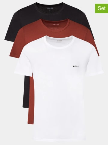 Hugo Boss 3er-Set: Shirts in Rot/ Weiß/ Schwarz