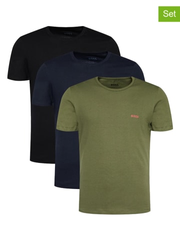 Hugo Boss 3-delige set: shirts donkerblauw/kaki/zwart