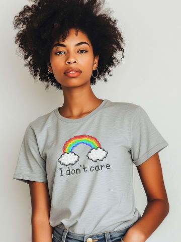 WOOOP Shirt "Don´t care" in Grau