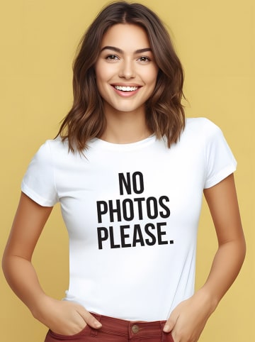 WOOOP Koszulka "No Photos Please" w kolorze białym