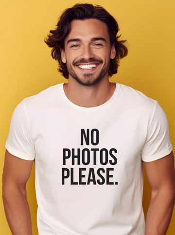WOOOP Koszulka "No Photos Please" w kolorze białym