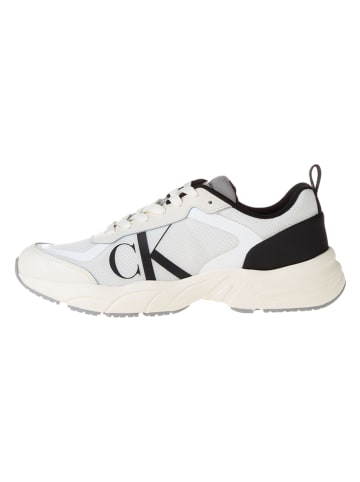 Calvin Klein Skórzane sneakersy w kolorze kremowym