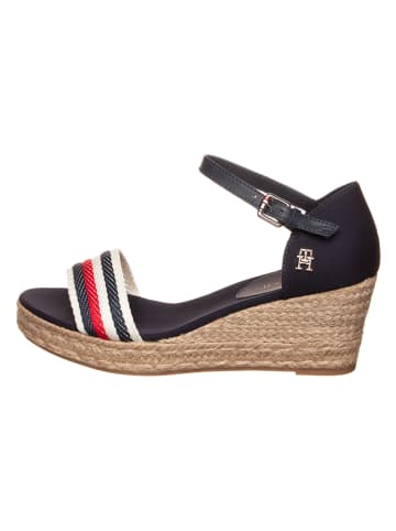 Tommy Hilfiger Shoes Leder-Keilsandaletten in Dunkelblau