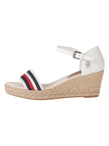 Tommy Hilfiger Shoes Leder-Keilsandaletten in Creme