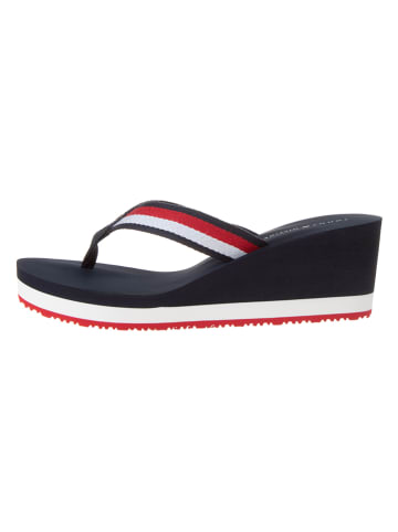 Tommy Hilfiger Shoes Keilzehentrenner in Dunkelblau/ Weiß/ Rot