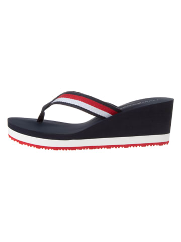 Tommy Hilfiger Sleehakteenslippers donkerblauw/wit/rood
