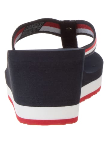 Tommy Hilfiger Shoes Keilzehentrenner in Dunkelblau/ Weiß/ Rot