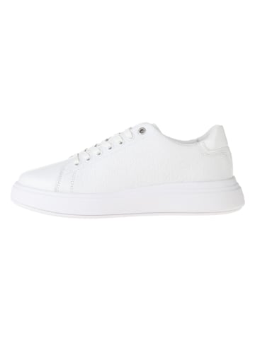 Calvin Klein Leder-Sneakers in Weiß