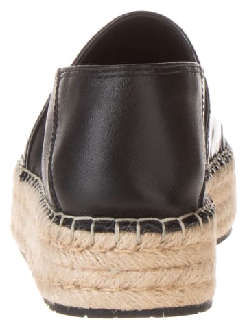 Calvin Klein Leder-Espadrilles in Schwarz