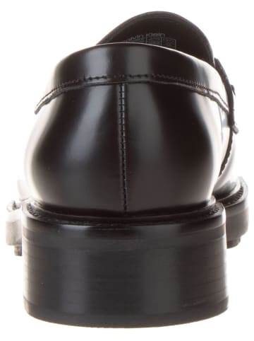 Calvin Klein Leder-Mokassins in Schwarz