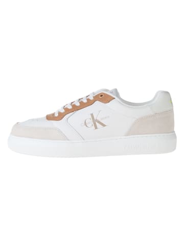 Calvin Klein Skórzane sneakersy w kolorze białym