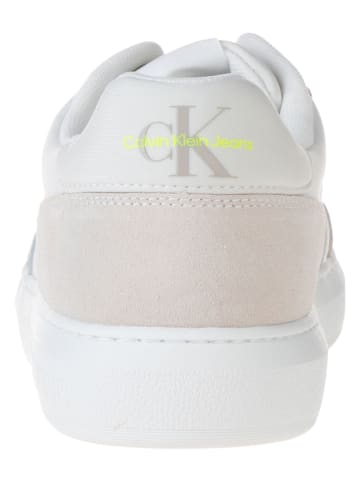 Calvin Klein Leder-Sneakers in Weiß