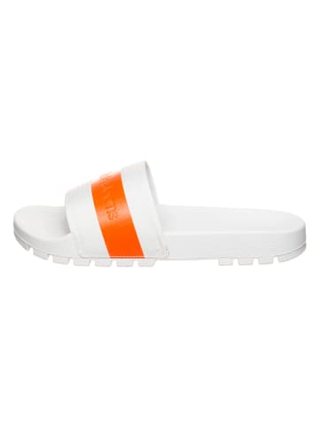 Calvin Klein Pantoletten in Orange/ Weiß