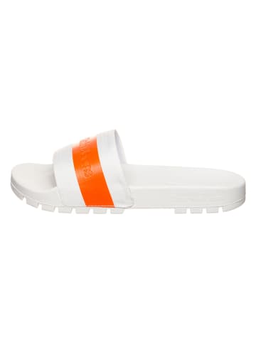 Calvin Klein Pantoletten in Orange/ Weiß