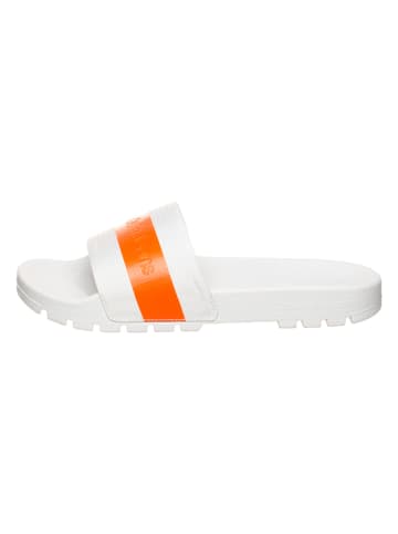 Calvin Klein Pantoletten in Orange/ Weiß