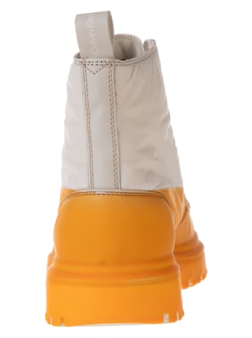 Calvin Klein Leder-Boots in Beige/ Orange