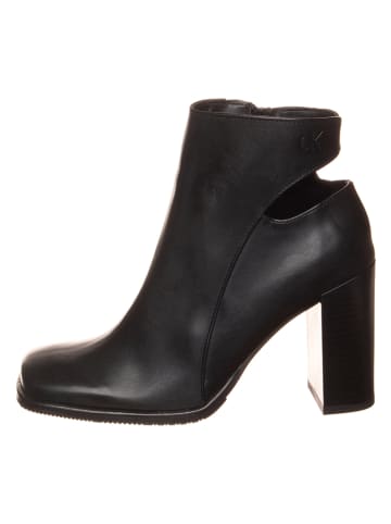 Calvin Klein Leder-Stiefeletten in Schwarz