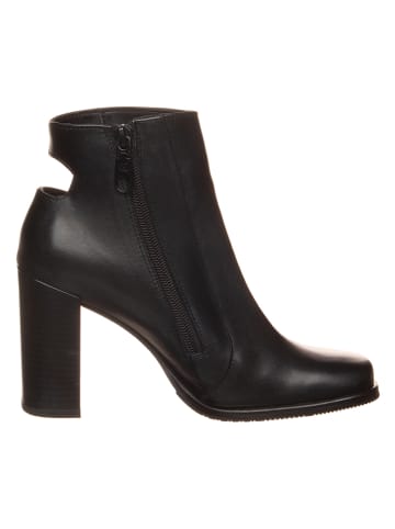 Calvin Klein Leder-Stiefeletten in Schwarz