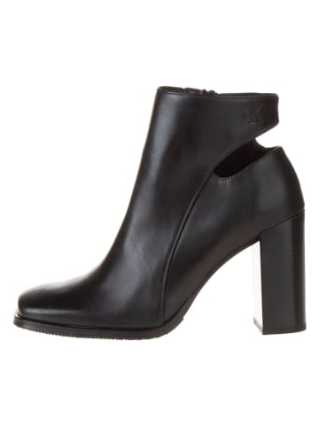 Calvin Klein Leder-Stiefeletten in Schwarz