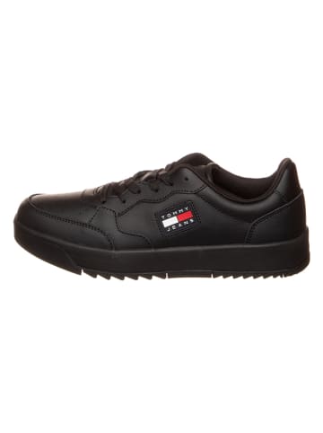 Tommy Hilfiger Leder-Sneakers in Schwarz