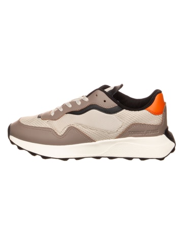 Tommy Hilfiger Leren sneakers lichtbruin/beige/oranje