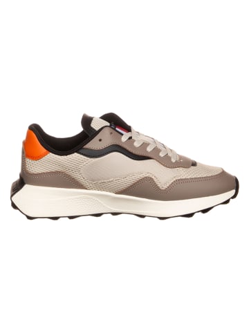 Tommy Hilfiger Leren sneakers lichtbruin/beige/oranje