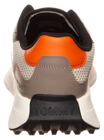 Tommy Hilfiger Leren sneakers lichtbruin/beige/oranje