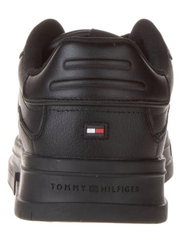Tommy Hilfiger Leder-Sneakers in Schwarz