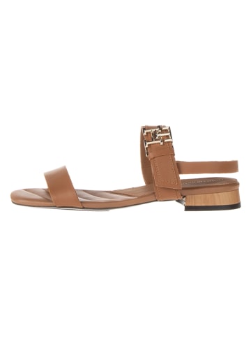 Tommy Hilfiger Leren sandalen lichtbruin