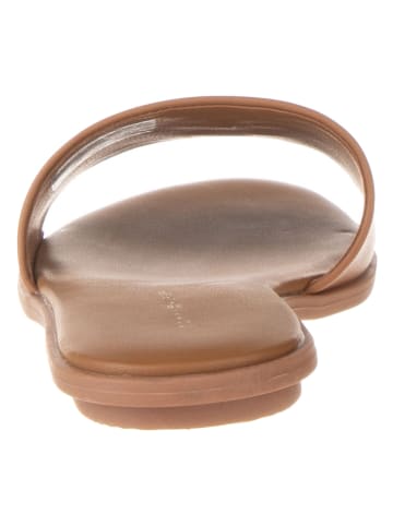 Tommy Hilfiger Shoes Leder-Pantoletten in Hellbraun