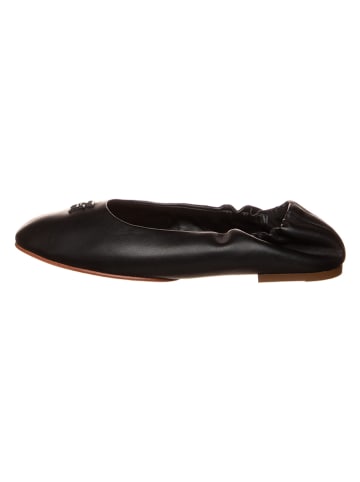 Tommy Hilfiger Leder-Ballerinas in Schwarz