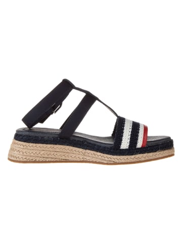 Tommy Hilfiger Shoes Leder-Keilsandaletten in Dunkelblau