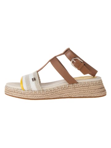 Tommy Hilfiger Shoes Leder-Keilsandaletten in Hellbraun