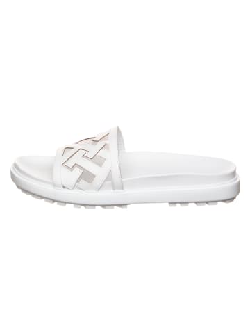 Tommy Hilfiger Shoes Leder-Pantoletten in Weiß