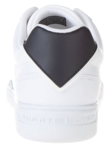 Tommy Hilfiger Leder-Sneakers in Weiß/ Schwarz