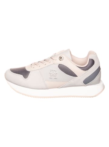 Tommy Hilfiger Leren sneakers grijs/lichtroze